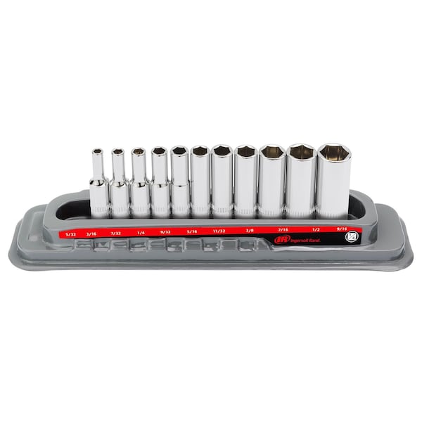 11 Piece 1/4 Inch Drive Deep Socket Set - SAE 6-Pt